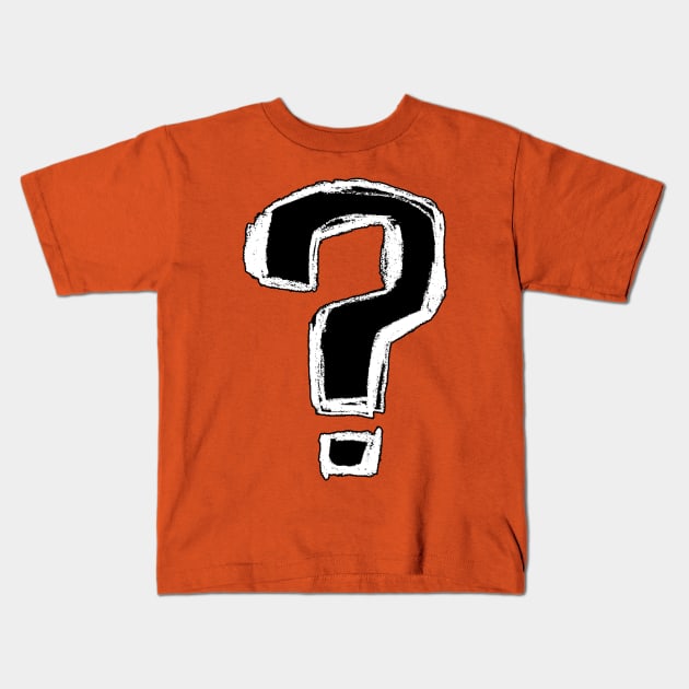 Question Everything Hand Lettering Kids T-Shirt by badlydrawnbabe